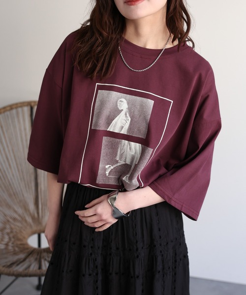 ap retro(アプレトロ)の「【選べる】BIGプリントTeeシャツ / フォトプリント / ロゴプリント(Tシャツ/カットソー・レディース・ブラック/カーキ/ブラック系その他/グレー/ホワイト系その他2/ホワイト/ベージュ系その他/ボルドー/ブラウン/オートミール/ネイビー/ベージュ・FREE)」の20枚目の写真