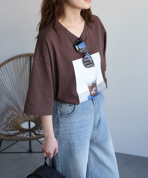 ap retro(アプレトロ)の「【選べる】BIGプリントTeeシャツ / フォトプリント / ロゴプリント(Tシャツ/カットソー・レディース・ブラック/カーキ/ブラック系その他/グレー/ホワイト系その他2/ホワイト/ベージュ系その他/ボルドー/ブラウン/オートミール/ネイビー/ベージュ・FREE)」の13枚目の写真