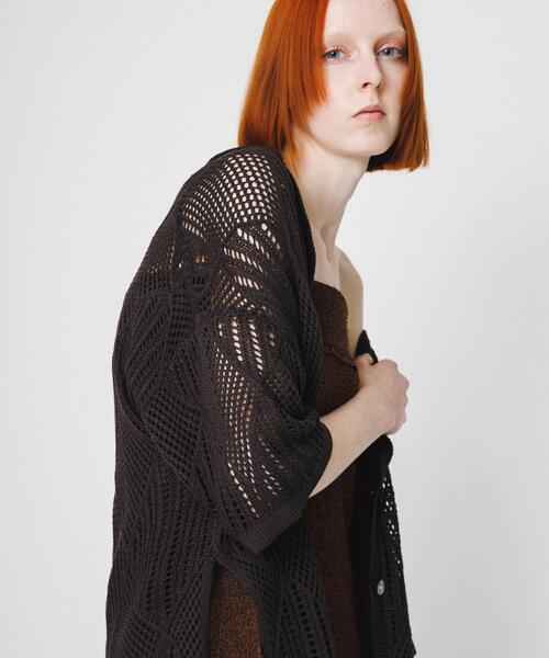 LAATO（ラート）の「lace knit jacket（その他アウター・レディース・ブラウン/オフホワイト・FREE）」の2枚目の写真