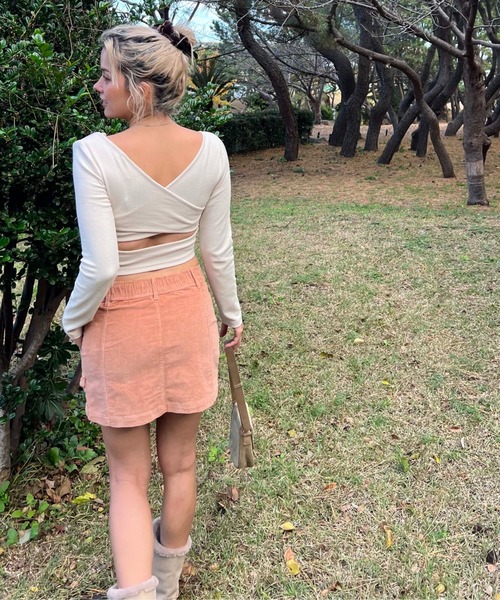 ROXY（ロキシー）の「ROLL WITH IT CORD /ロキシーコーデュロイスカート（スカート・レディース・オレンジ・MEDIUM/SMALL）」の6枚目の写真