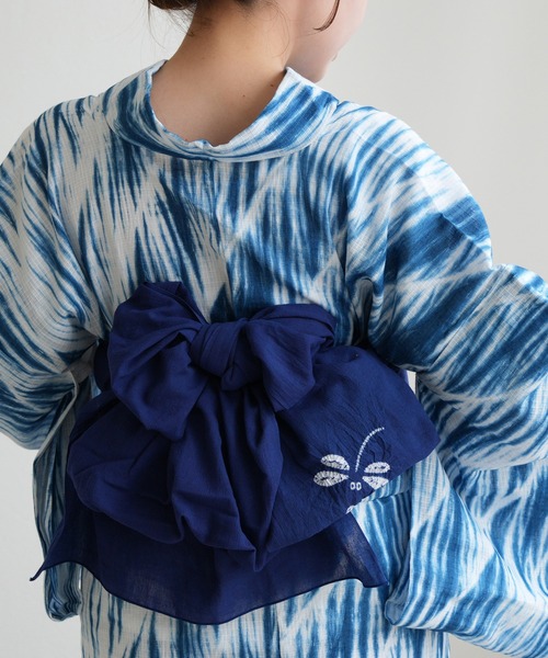 兵児帯 単品 utatane 綿麻 清江絞り トンボ・菱・トンボ（和装小物