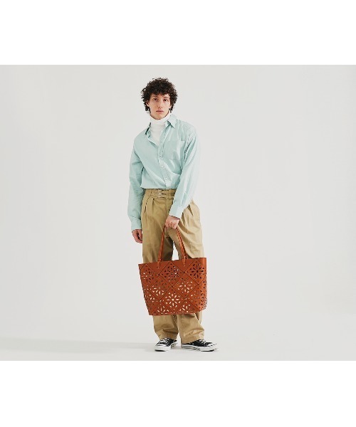 genten(ゲンテン)の「サスカットバスケット手提げバッグ<LL>(トートバッグ・レディース・ホワイト/ブラウン/グリーン/ベージュ・FREE)」の13枚目の写真