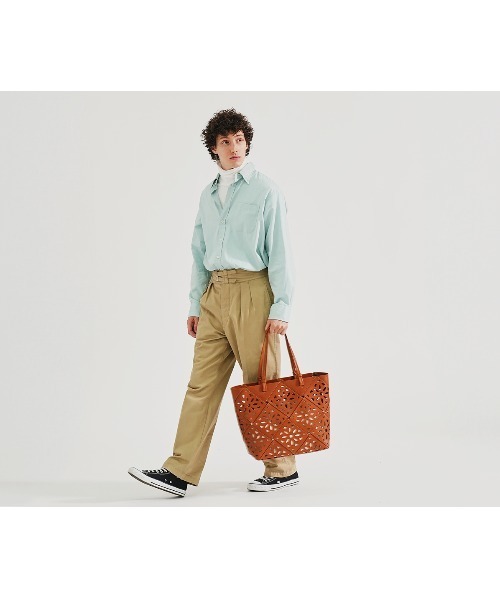 genten(ゲンテン)の「サスカットバスケット手提げバッグ<LL>(トートバッグ・レディース・ホワイト/ブラウン/グリーン/ベージュ・FREE)」の15枚目の写真