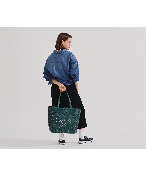 genten(ゲンテン)の「サスカットバスケット手提げバッグ<LL>(トートバッグ・レディース・ホワイト/ブラウン/グリーン/ベージュ・FREE)」の20枚目の写真
