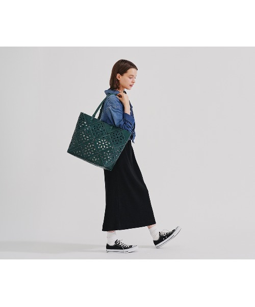 genten(ゲンテン)の「サスカットバスケット手提げバッグ<LL>(トートバッグ・レディース・ホワイト/ブラウン/グリーン/ベージュ・FREE)」の21枚目の写真