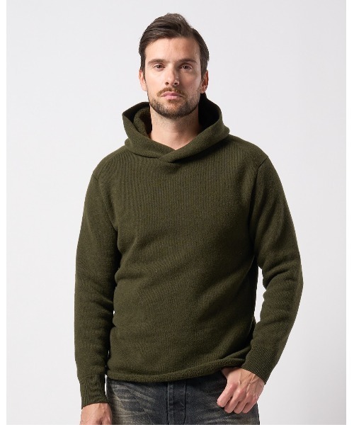 wjk(ダヴルジェイケイ)の「back pile hoodie(ニット/セーター・メンズ・ブラック/ライトベージュ/オフホワイト/ダークカーキ・SMALL/MEDIUM/LARGE/X-LARGE)」の17枚目の写真
