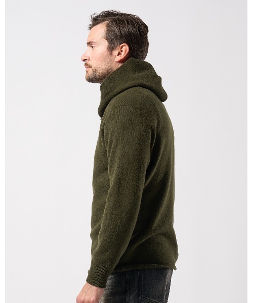 wjk(ダヴルジェイケイ)の「back pile hoodie(ニット/セーター・メンズ・ブラック/ライトベージュ/オフホワイト/ダークカーキ・SMALL/MEDIUM/LARGE/X-LARGE)」の18枚目の写真