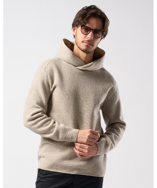 wjk(ダヴルジェイケイ)の「back pile hoodie(ニット/セーター・メンズ・ブラック/ライトベージュ/オフホワイト/ダークカーキ・SMALL/MEDIUM/LARGE/X-LARGE)」の20枚目の写真