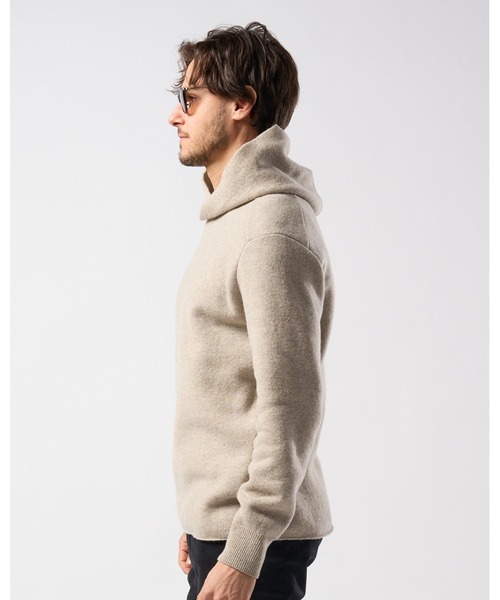 wjk(ダヴルジェイケイ)の「back pile hoodie(ニット/セーター・メンズ・ブラック/ライトベージュ/オフホワイト/ダークカーキ・SMALL/MEDIUM/LARGE/X-LARGE)」の21枚目の写真