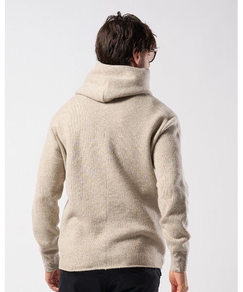 wjk(ダヴルジェイケイ)の「back pile hoodie(ニット/セーター・メンズ・ブラック/ライトベージュ/オフホワイト/ダークカーキ・SMALL/MEDIUM/LARGE/X-LARGE)」の22枚目の写真