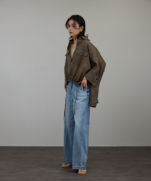 ブラウス シャツ シアーリネンスキッパードルマンシャツ レディース SALON adam et rope' ブラウス シャツ シアーリネンスキッパー