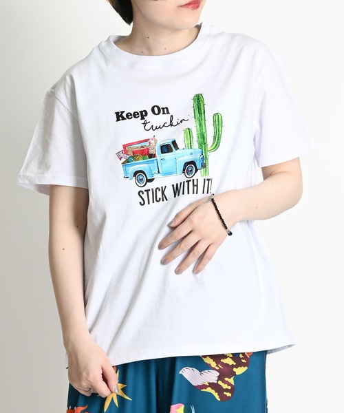 MARAI(マーライ)の「半袖カットソー ロゴプリントTシャツ サボテンイラスト(Tシャツ/カットソー・レディース・B/A・FREE)」の2枚目の写真