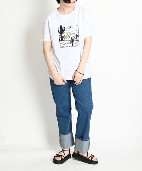 MARAI(マーライ)の「半袖カットソー ロゴプリントTシャツ サボテンイラスト(Tシャツ/カットソー・レディース・B/A・FREE)」の6枚目の写真