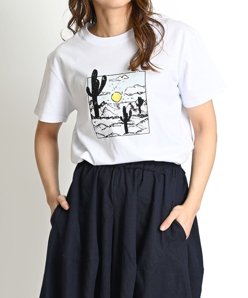 MARAI(マーライ)の「半袖カットソー ロゴプリントTシャツ サボテンイラスト(Tシャツ/カットソー・レディース・B/A・FREE)」の4枚目の写真