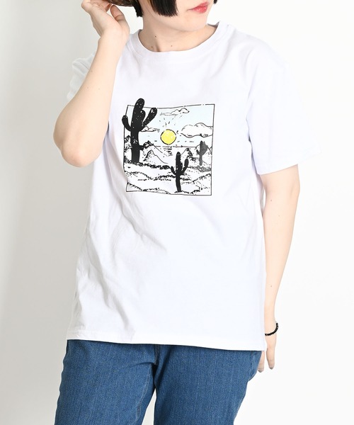 MARAI(マーライ)の「半袖カットソー ロゴプリントTシャツ サボテンイラスト(Tシャツ/カットソー・レディース・B/A・FREE)」の5枚目の写真