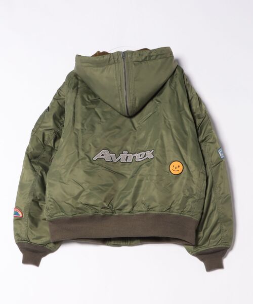 Little sunny bite（リトルサニーバイト）の「【8】【Little Sunny Bite】AVIREX x little sunny bite MA-1 hoodie（ミリタリージャケット・レディース・グレー系/カーキ・SMALL/MEDIUM）」の3枚目の写真