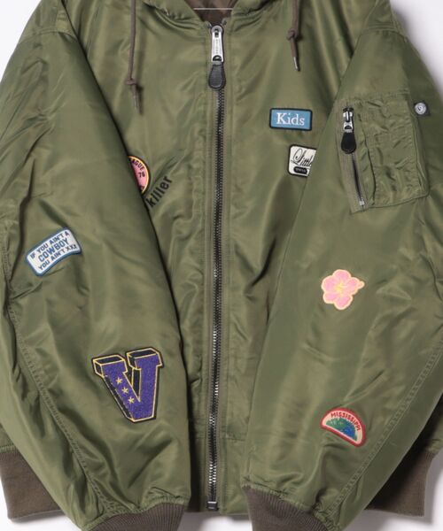 Little sunny bite（リトルサニーバイト）の「【8】【Little Sunny Bite】AVIREX x little sunny bite MA-1 hoodie（ミリタリージャケット・レディース・グレー系/カーキ・SMALL/MEDIUM）」の4枚目の写真