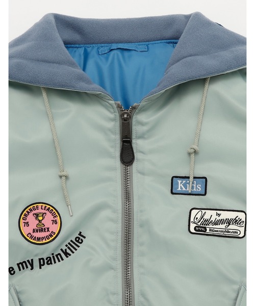 Little sunny bite（リトルサニーバイト）の「【8】【Little Sunny Bite】AVIREX x little sunny bite MA-1 hoodie（ミリタリージャケット・レディース・グレー系/カーキ・SMALL/MEDIUM）」の12枚目の写真