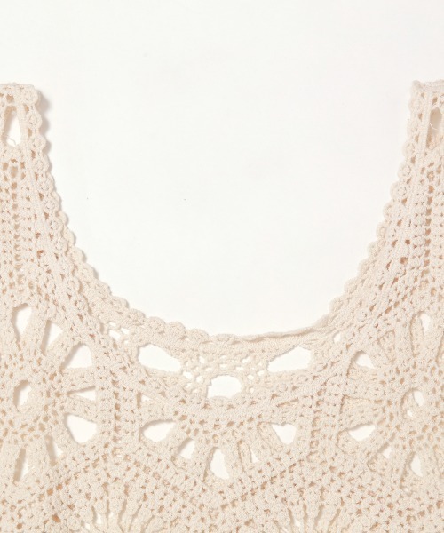 Rejoule(リジュール)の「クロシェ編みビスチェトップス(Tシャツ/カットソー・レディース・アイボリー/ホワイト・FREE)」の5枚目の写真