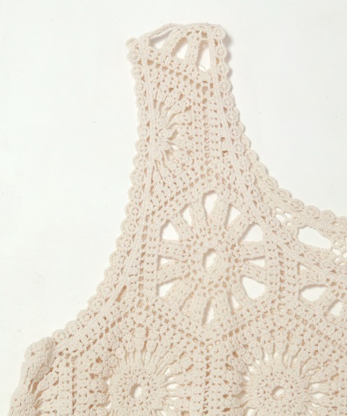 Rejoule(リジュール)の「クロシェ編みビスチェトップス(Tシャツ/カットソー・レディース・アイボリー/ホワイト・FREE)」の6枚目の写真