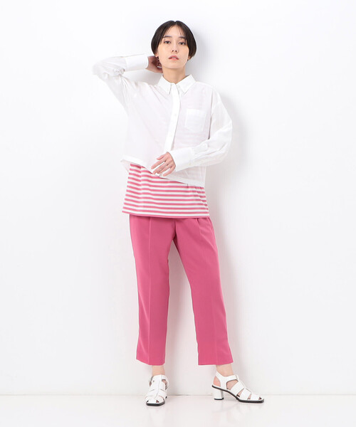 COMME CA(コムサ)の「コンパクト天竺ボーダー タンクトップ(タンクトップ・レディース・ピンク・9号)」の2枚目の写真