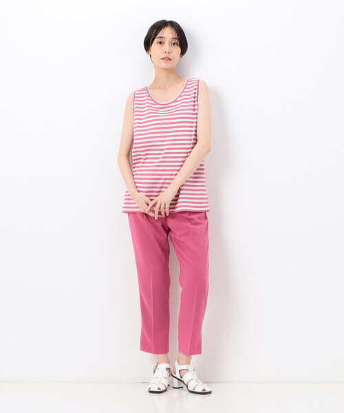 COMME CA(コムサ)の「コンパクト天竺ボーダー タンクトップ(タンクトップ・レディース・ピンク・9号)」の3枚目の写真