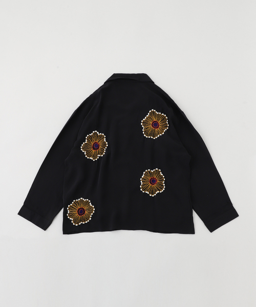 EDIFICE（エディフィス）の「GLASS CYPRESS(グラス サイプレス)  Black Silk Sunflower Tunic（シャツ/ブラウス・メンズ・ブラック・MEDIUM/LARGE）」の8枚目の写真