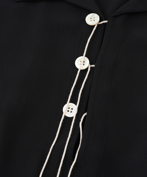 EDIFICE（エディフィス）の「GLASS CYPRESS(グラス サイプレス)  Black Silk Sunflower Tunic（シャツ/ブラウス・メンズ・ブラック・MEDIUM/LARGE）」の5枚目の写真