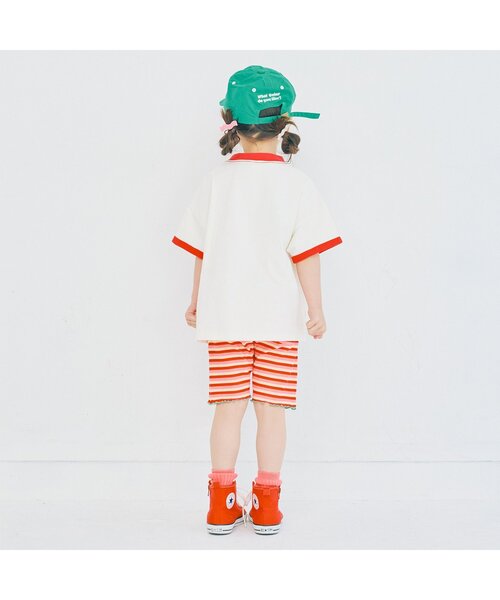 p.premier(ピードットプルミエ)の「【再入荷】フルーツだいすきグラフィックリンガー半袖Tシャツ(Tシャツ/カットソー・キッズ・ベージュ/オフホワイト/ベビーピンク/サックスブルー・80/90/100/110/120/130/140)」の10枚目の写真