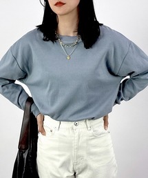 【定番!オールシーズン使える】ダブルフェイスリブ付ロンT