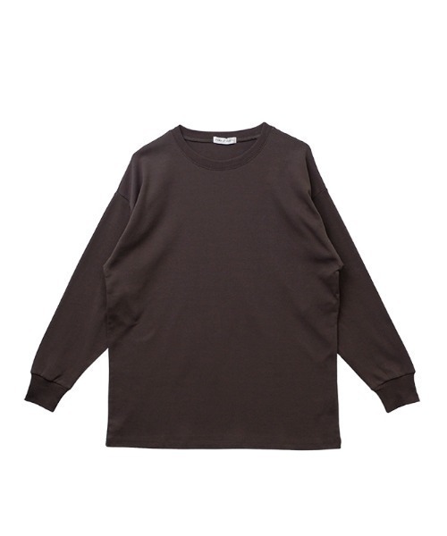 CLOTHY(クロシィ)の「【定番!オールシーズン使える】ダブルフェイスリブ付ロンT(Tシャツ/カットソー・レディース・ホワイト/ブラウン/ピンク/ブルー/グレー/チャコールグレー/ブラック/グレイッシュベージュ・SMALL/MEDIUM/LARGE)」の10枚目の写真