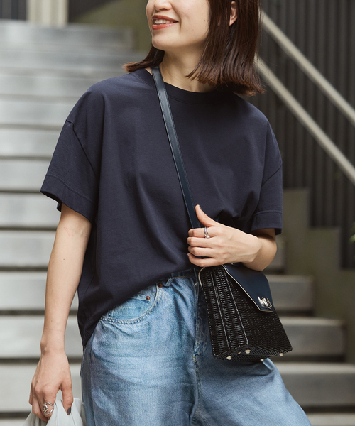 VERMEIL par iena(ヴェルメイユパーイエナ)の「clear cotton Tshirt(Tシャツ/カットソー・レディース・サックスブルー/ホワイト/ネイビー・FREE)」の3枚目の写真