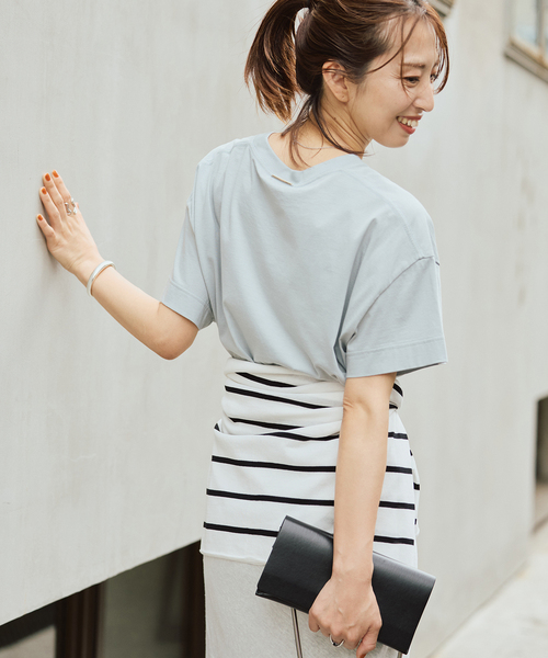 VERMEIL par iena(ヴェルメイユパーイエナ)の「clear cotton Tshirt(Tシャツ/カットソー・レディース・サックスブルー/ホワイト/ネイビー・FREE)」の16枚目の写真