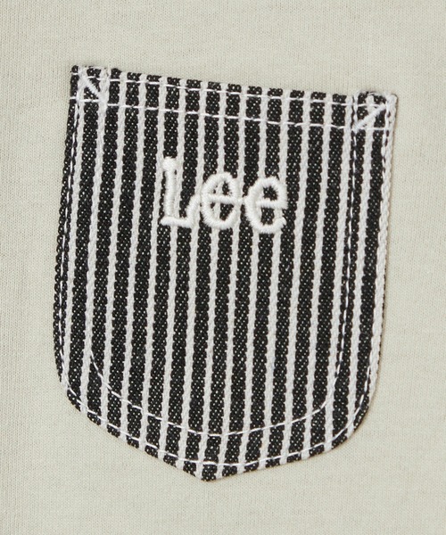 Lee(リー)の「Lee/リー 【110-150cm】キッズ 胸ポケット付きTシャツ【アウトレット店舗・WEB限定】(Tシャツ/カットソー・キッズ・グレー/ホワイト・120/130/110)」の4枚目の写真