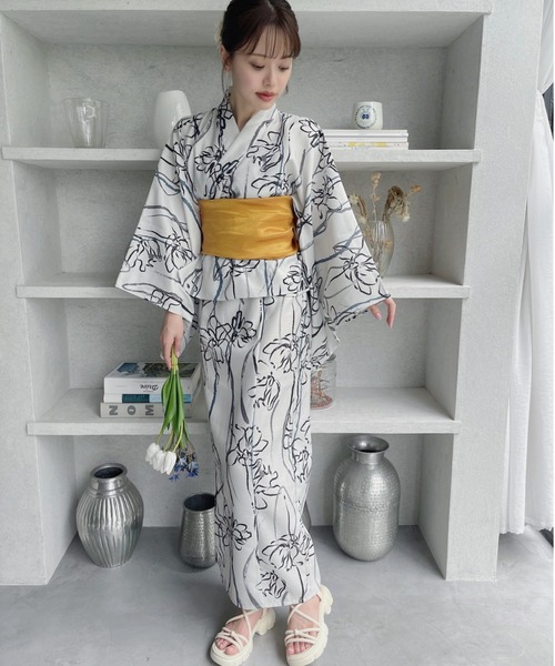 3分で着れる浴衣 セパレート ブルー 着脱簡単/手洗い可能/2WAY 3分で着れる浴衣 セパレート ブルー 着脱簡単/手洗い可能/2WAY