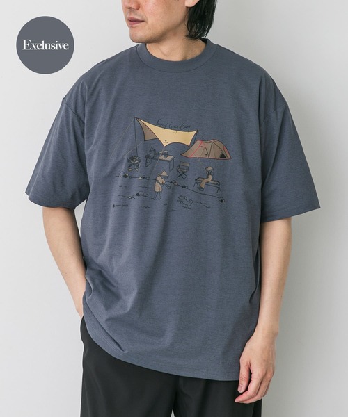 Snow Peak(スノーピーク)の「『別注』Snow Peak×DOORS WaterActive Print Tee(Tシャツ/カットソー・メンズ・ホワイト/グレー/オリーブ/ブラック・X-LARGE/LARGE/MEDIUM)」の3枚目の写真