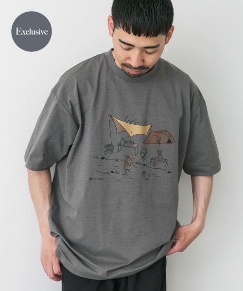 Snow Peak(スノーピーク)の「『別注』Snow Peak×DOORS WaterActive Print Tee(Tシャツ/カットソー・メンズ・ホワイト/グレー/オリーブ/ブラック・X-LARGE/LARGE/MEDIUM)」の4枚目の写真