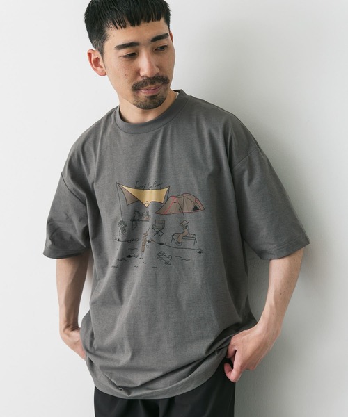 Snow Peak(スノーピーク)の「『別注』Snow Peak×DOORS WaterActive Print Tee(Tシャツ/カットソー・メンズ・ホワイト/グレー/オリーブ/ブラック・X-LARGE/LARGE/MEDIUM)」の9枚目の写真