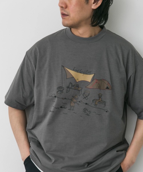 Snow Peak(スノーピーク)の「『別注』Snow Peak×DOORS WaterActive Print Tee(Tシャツ/カットソー・メンズ・ホワイト/グレー/オリーブ/ブラック・X-LARGE/LARGE/MEDIUM)」の14枚目の写真