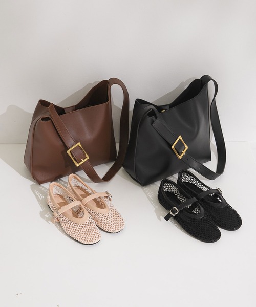 rectangle（レクタングル）の「バッグインポーチ付きハンドバッグ（ハンドバッグ・レディース・ブラック/ブラウン・FREE）」の3枚目の写真