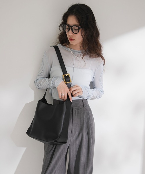 rectangle（レクタングル）の「バッグインポーチ付きハンドバッグ（ハンドバッグ・レディース・ブラック/ブラウン・FREE）」の5枚目の写真