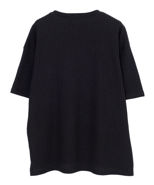 CavariA(キャバリア)の「『CavariA/キャバリア』オーバーサイズBIGワッフルークルーネック半袖Tシャツ(Tシャツ/カットソー・メンズ・ブラック・L/M)」の5枚目の写真