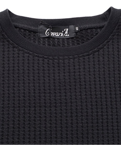 CavariA(キャバリア)の「『CavariA/キャバリア』オーバーサイズBIGワッフルークルーネック半袖Tシャツ(Tシャツ/カットソー・メンズ・ブラック・L/M)」の6枚目の写真