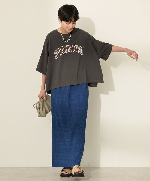 AMERICAN HOLIC（アメリカンホリック）の「STANFORD BIGプルオーバー（Tシャツ/カットソー・レディース・グリーン/アイボリー/ベージュ/チャコールグレー/ブラウン・L/M）」の14枚目の写真