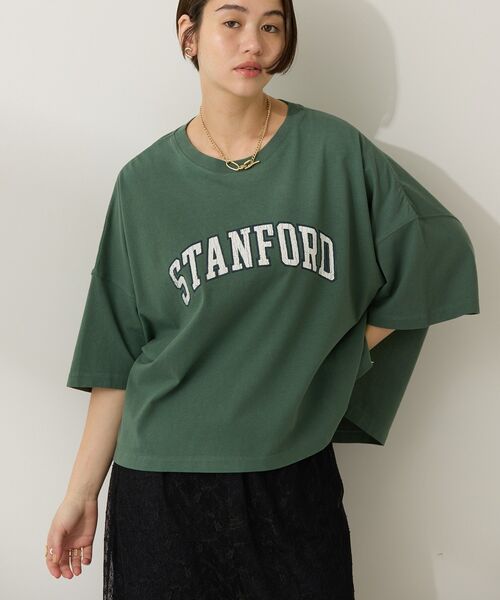 AMERICAN HOLIC（アメリカンホリック）の「STANFORD BIGプルオーバー（Tシャツ/カットソー・レディース・グリーン/アイボリー/ベージュ/チャコールグレー/ブラウン・L/M）」の17枚目の写真