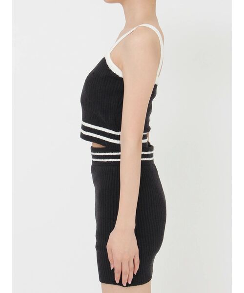 GYDA（ジェイダ）の「ラインパイルニットビスチェ（キャミソール・レディース・スカイブルー/オフホワイト/ブラック・FREE）」の4枚目の写真