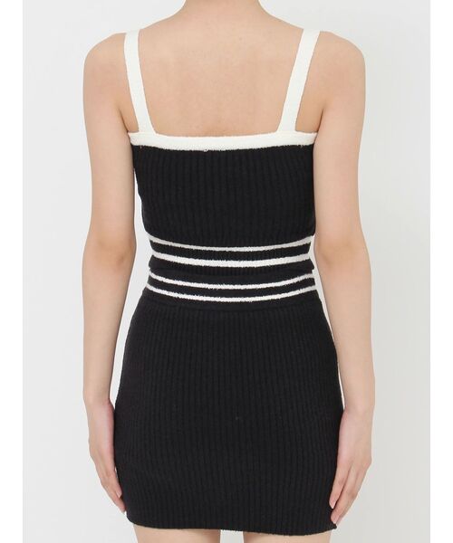 GYDA（ジェイダ）の「ラインパイルニットビスチェ（キャミソール・レディース・スカイブルー/オフホワイト/ブラック・FREE）」の5枚目の写真