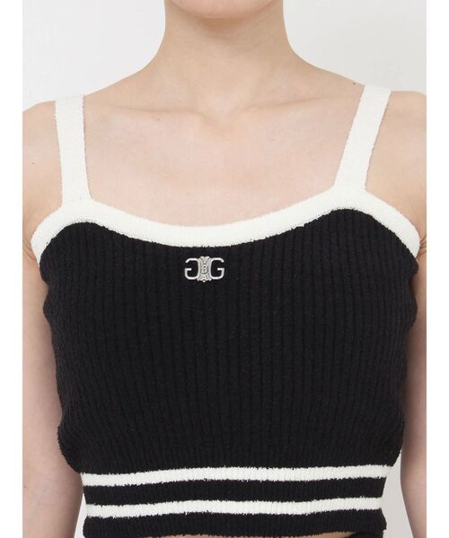 GYDA（ジェイダ）の「ラインパイルニットビスチェ（キャミソール・レディース・スカイブルー/オフホワイト/ブラック・FREE）」の6枚目の写真