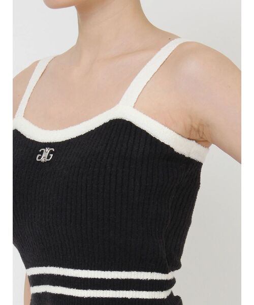 GYDA（ジェイダ）の「ラインパイルニットビスチェ（キャミソール・レディース・スカイブルー/オフホワイト/ブラック・FREE）」の7枚目の写真