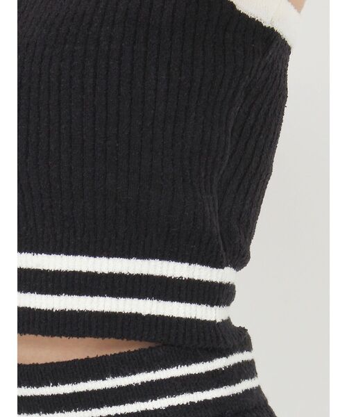 GYDA（ジェイダ）の「ラインパイルニットビスチェ（キャミソール・レディース・スカイブルー/オフホワイト/ブラック・FREE）」の8枚目の写真